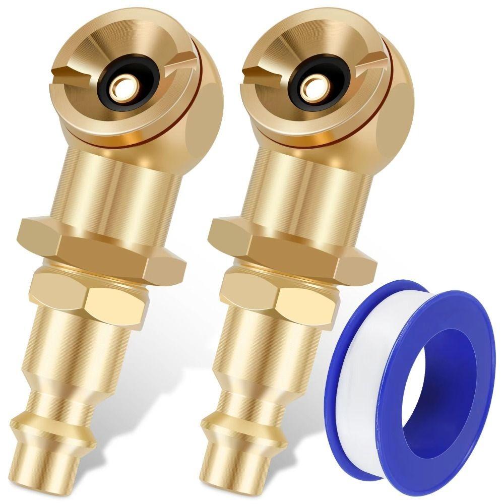 2Pcs Quick Plug Ball Inflator Air Clamp Kits 1/4inch FNPT Tire Inflator Gauge Nozzle For Air Chucks