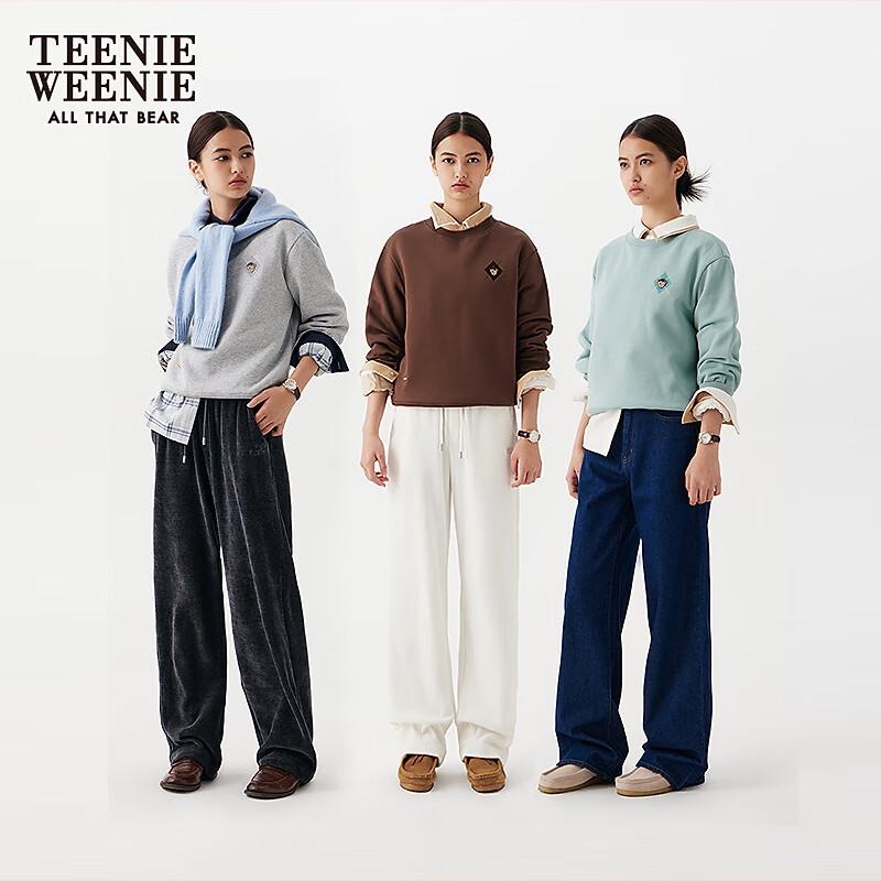 Женский свитшот Teenie Weenie с вышивкой медведя и круглым вырезом