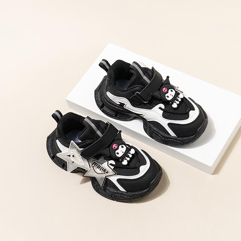 Девочки спортивная обувь мультяшная мода детская повседневная сетчатая обувь 2025 осень новинка сетчатая дышащая девочка папины кроссовки