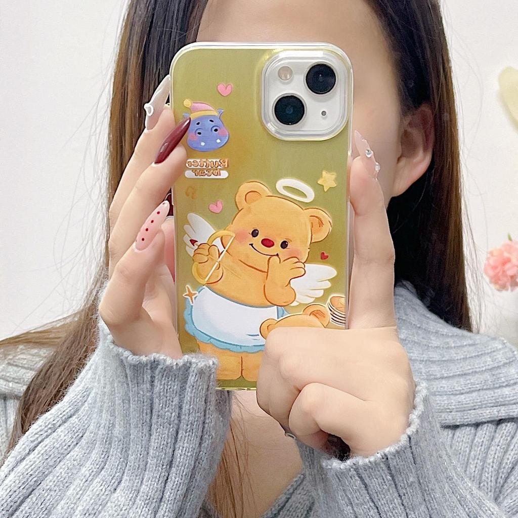 Силиконовый чехол с изображением медведя-купидона для Xiaomi Redmi Note 12 11 Samsung A54 A24 A14 Oppo A78 A58 A38 Tecno Spark 10 30C Funda Painted Cover Soft TPU Bumper