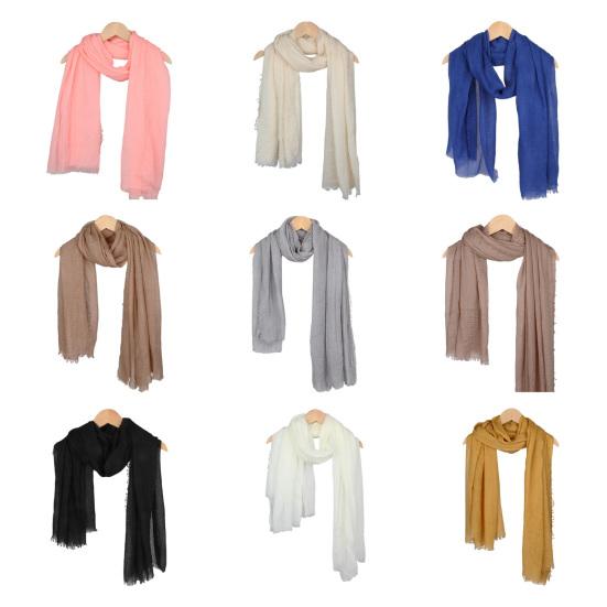 Women Scarf Shawl Solid Color Furry Trim Versatile Shawl Wrap Soft Warm Long Scarf Winter Costume Accessory