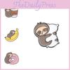 Adorable Cartoon Sloth Metal Badge Enamel Pin Fun Coffee Donut Banana Brooch Accessory For All Ages