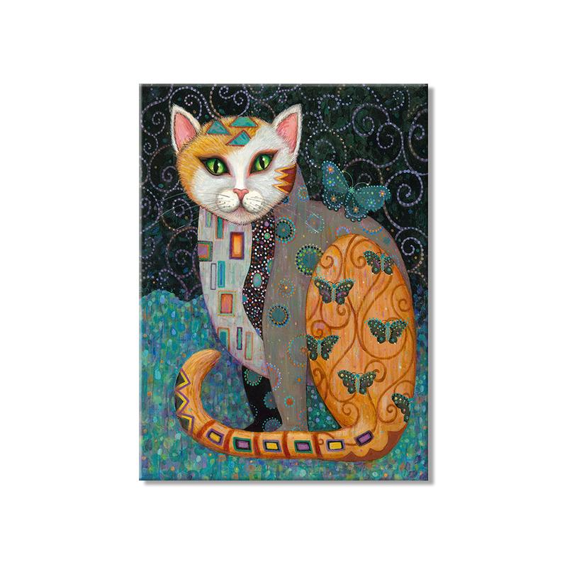 Густав Климт известные произведения искусства холст плакаты и принты с изображением кота ретро настенные художественные картины с животными для гостиной, украшения детской комнаты