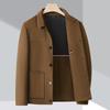 Мужская куртка на весну и осень, шерстяная куртка в стиле business casual для мужчин среднего возраста с лацканами