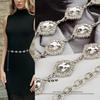 New Square Round Rhinestone Inlaid Waist Chain Women's Dress Decorative Thin Belt High-end Metal Waist Chain