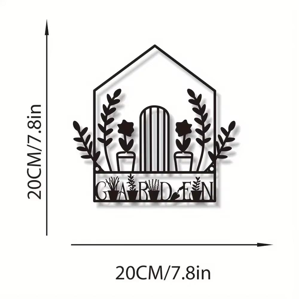 Stylish 1pc Metal Garden Sign - Wall Art for Gardens. Aesthetic Yard and Greenhouse Decor, Ideal Outdoor Ornament with a Garden
