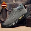 Зимние новые бархатные утолщенные туфли спецобувь на одной педали мужские дышащие удобные трендовые повседневные универсальные уличные рабочие туфли