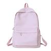 Women Schoolbag Waterproof Large Capacity School Backpack Smooth Zipper Solid Color Teens Girl Casual Daypack Bag Student Supply