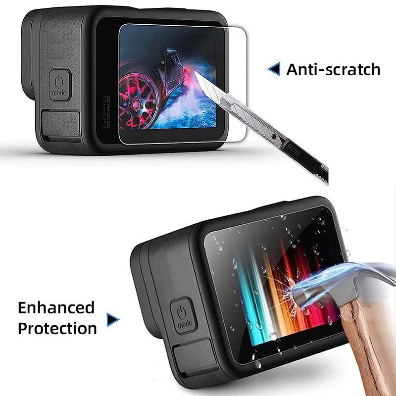 Черный силиконовый чехол-рукава, боковая крышка аккумулятора, защитные пленки, крышки объектива для GoPro Hero 12 11 10 9, аксессуары для экшн-камер