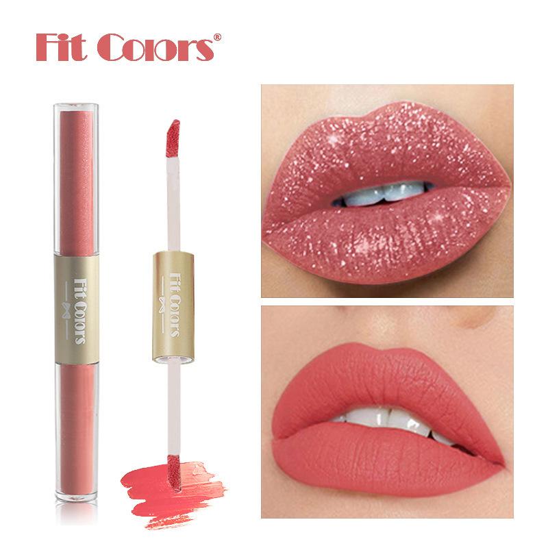 Double End Non-stick Cup Matte Pearlescent Lip Gloss Waterproof Lip Glaze Hydrating Liquid Lipstick