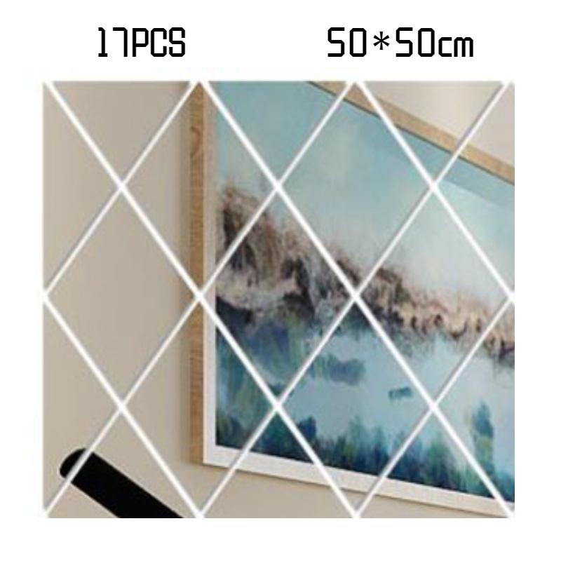 Factory Wholesale Cross-border Diamond Combination Living Room Tv Sofa Background Wall Acrylic Mirror Decorative Wall Sticker