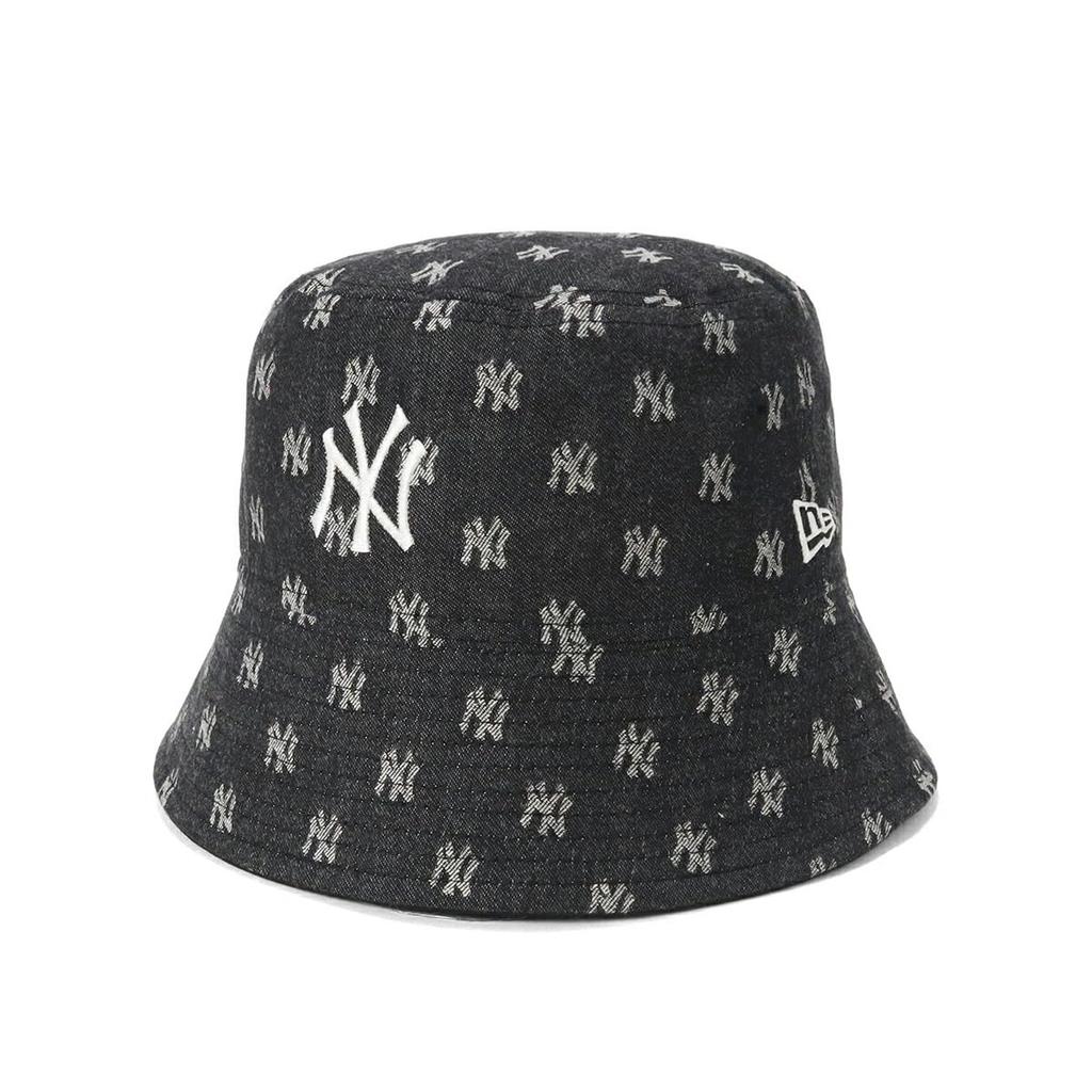 New Era Панама MLB с жаккардовым монограммой New York Yankees BUCKET01 Черный/Хром Унисекс M/L