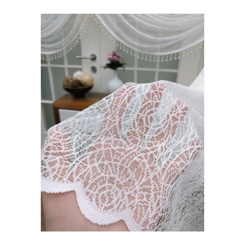 Специальный вязаный текстурированный занавес из тюля Cruve - включая бусины, 200x260, галстук, 1/4