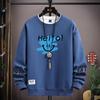 Spring  Autumn Men's Sweatshirt Japan Cartoon Cat Sportswear Long Sleeved O Neck T-shirt  Harajuku High Street Men Clothing 2024