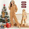 Man Onesies Gingerbread Hooded Pajamas Women Boys Girl Cosplay Costume Kids Xmas