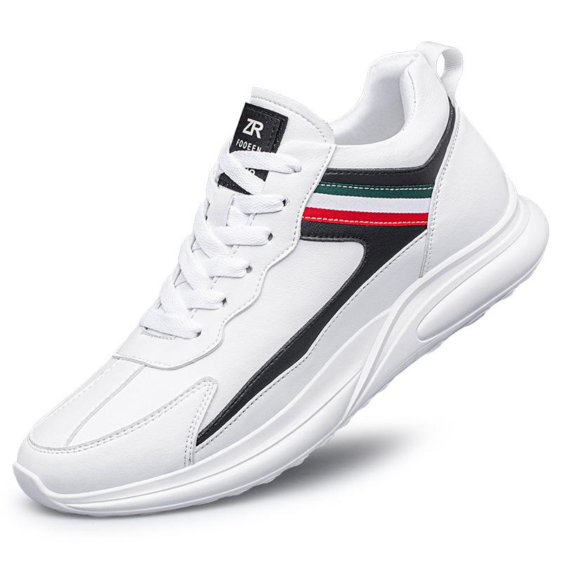 New Men Height Increasing Shoes 8cm Casual Shoes White Sports Shoes Men Invisible Leather Shoes Inner Height 6cm Elevator Shoes