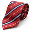 Галстук MICHIKO LONDON Brand Made in Italian Silk Jacquard Regimental Regular Size [MICHIKO LONDON], Япония, Ткань, Плетение, Полоска, Бизнес, (Красный)
