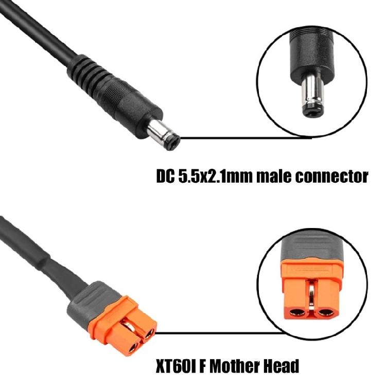 Кабель-переходник 2+1 pin для кабеля связи XT60if на DC5521 для подключения аккумуляторного блока