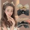 Korean Bow Rhinestone Mesh Hairpin: Chic Spring/Summer Accessory