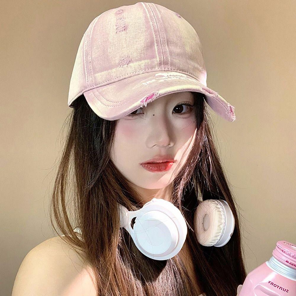 Embroidery Baseball Cap Distressed Peaked Cap Trendy HipHop Cap Sport Wear