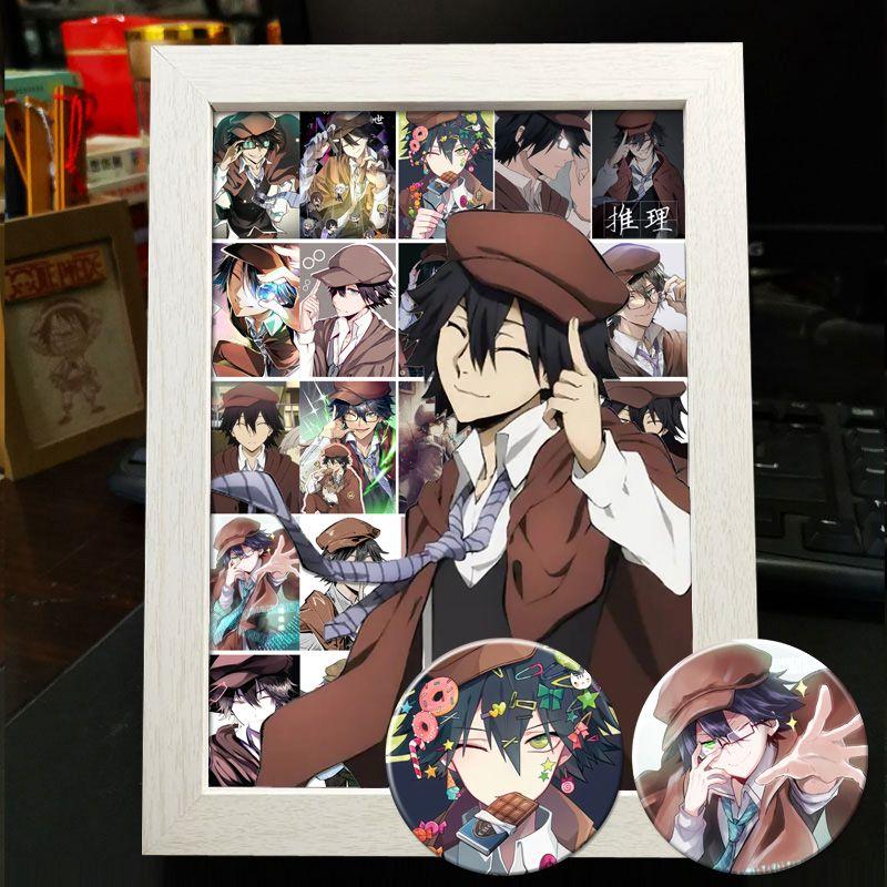 Рамка для фото в стиле аниме Bungo Stray Dogs: Дазай Осаму, Рюносуке Акутагава, Накахара Чуя - готовый стенд для фотоколлажа в подарок