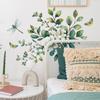 Свежие и Чистые Белые Цветы и Зеленые Листья Стрекоза Ванная Комната Дом Настенные Декорации и Украшения Наклейки