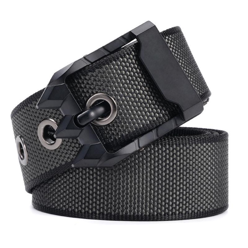 Men's Nylon Canvas Belt with Rotating Alloy Pin Buckle - Durable, Versatile Outdoor Tactical Belt