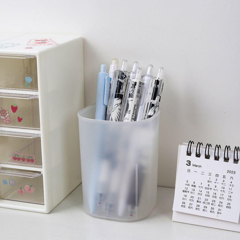 1 шт. Подставка для кистей, держатель для ручек, симпатичный настольный органайзер, матовый ящик для хранения косметики, минималистичный пластиковый держатель для карандашей