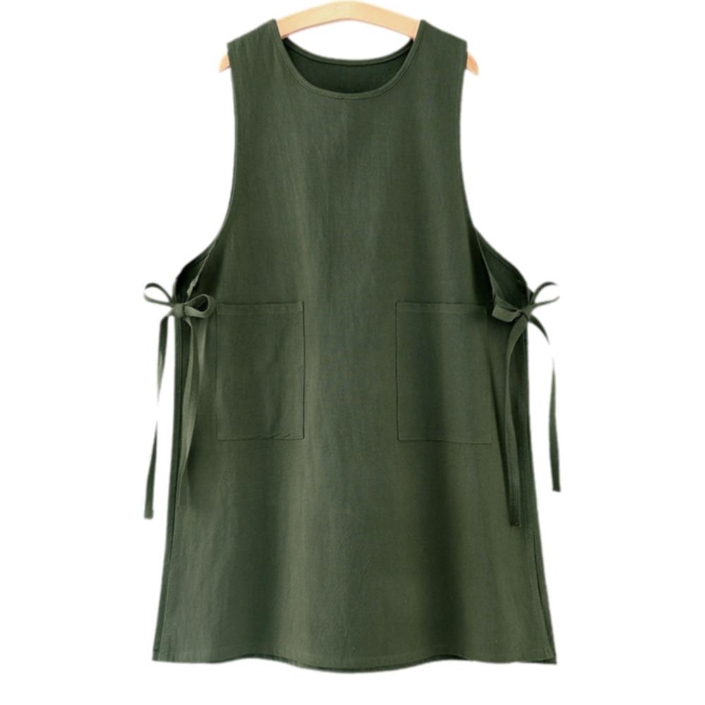 Хлопковый кухонный фартук с защитой от пятен, одежда для работы, одежда для студии, одежда для готовки, салон