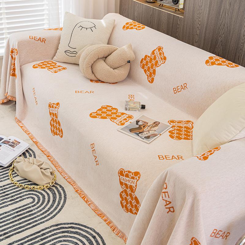 Чехол для дивана из шенилла, универсальное полотенце для дивана на все времена года, чехол для дивана с защитой от царапин от кошек, полотенце-одеяло Ins Style для дивана