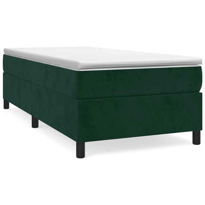 Cadre de lit avec matelas - Maison Exclusive - Vert foncé - 90x190 cm - Relaxation maximale