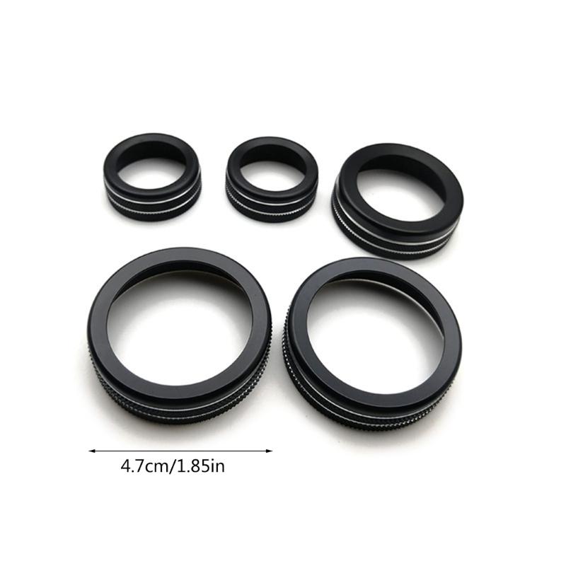 5 шт. алюминиевые автомобильные переключатели кондиционера воздуха кнопка ручка отделка крышка ручка громкости защитные кольца аксессуары используемые для транспортных средств