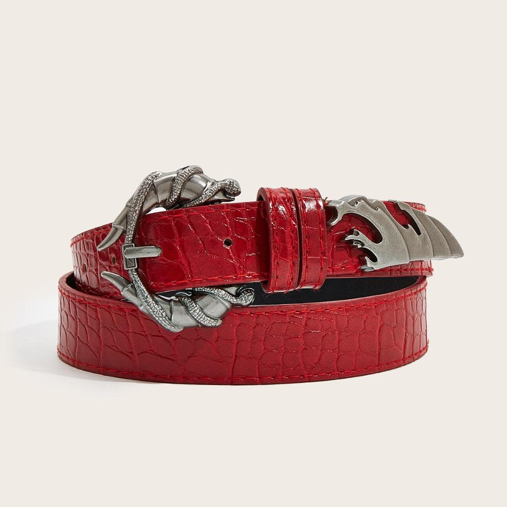 Irregular Double Snake Belt PU Leather Women Belt Trend Y2K Rivet Belt Unisex