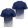 Fashionable Gradient Striped Printed T-shirt Men's Badminton and Table Tennis Training Suit Summer Casual Sports Fitness Short Sleeved Tops