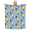 S-Simpsons Family Cartoon Characters Throw Blanket Soft Graphic Blankets  For Bedroom Camping Flannel Bedspread Bed Cover
