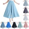 Women's Thin Linen Elastic Waist Loose Culottes