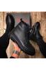 Men's Fashion Genuine Leather Thin Heeled Booties Bootie Black Daily Eva Sole Boots Boots Zippered Shoes