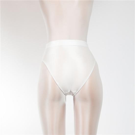 Women Panties Glossy High Waist Breathable Elastic Friendly To Skin Close