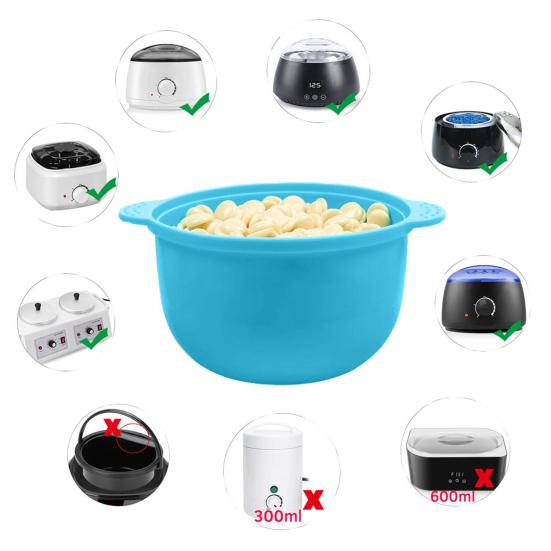 Силиконовый подогреватель воска с ручкой, антипригарный восковой горшок, чаша для удаления волос, нагреватель расплава воска, нагревательная машина, замена контейнера