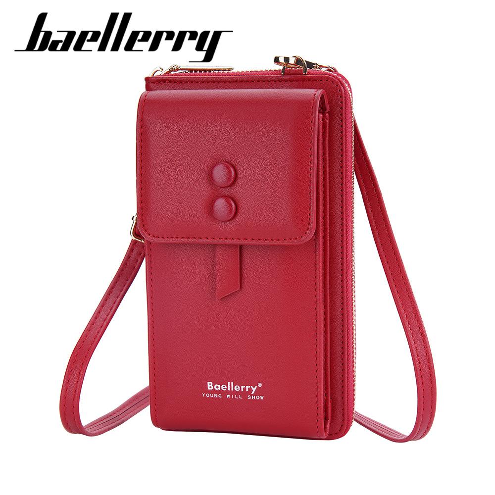 Baellerry женская сумка для мобильного телефона с застежкой-кнопкой, кошелек с несколькими отделениями для карт, сумка через плечо из искусственной кожи в корейском стиле