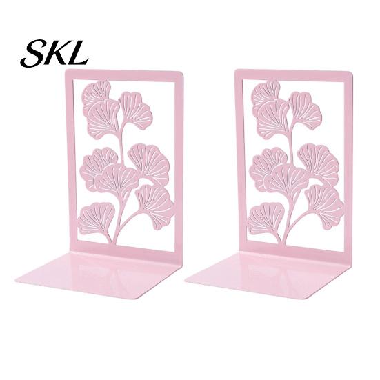 Non-slip Bookend 1 Pair Metal Decorative Bookends, Ginkgo Leaf/Monstera Book Ends for Sturdy Support Bookshelf, Non-Skid Stopper Home Office