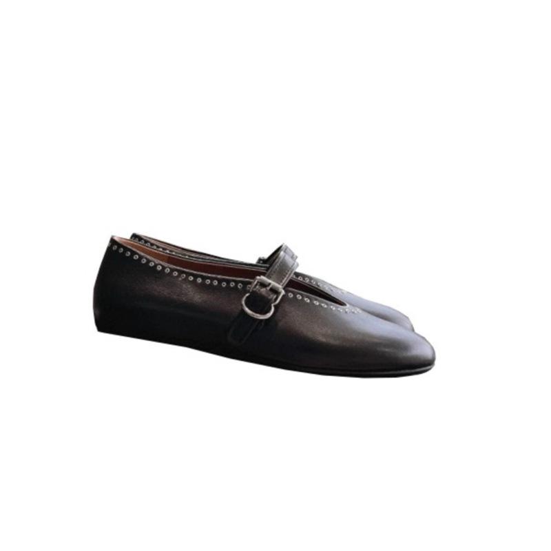 Осенние туфли Мэри Джейн с ремешком на одно слово и заклепками ручной работы, на мягкой подошве, повседневные балетки, туфли для бабушек, женские