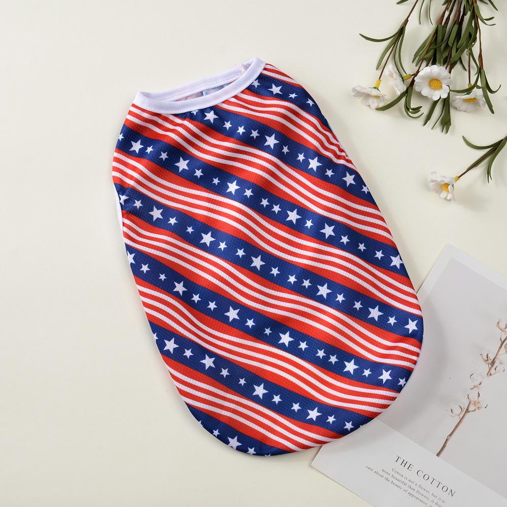 Summer National Flag Dog Vest - Thin & Breathable, Perfect for Independence Day Celebrations