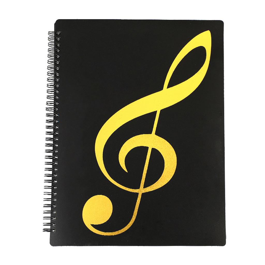 A4 File Folder Waterproof Spiral-bound Sheet Music Binder 10 X 13 Inches 20 Sleeves Double Sided for Violinist Pianists