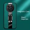 Luxury Plexiglass Leather Phone Case For Honor Magic 7 Pro Magnetic Ring Holder Shockproof Cover For Magic7 7Pro 6 Lite 5 5G