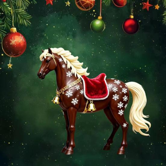 2D Плоская Лошадь Автомобильный Подвесной Орнамент Акриловая Лошадь Шарм для Зеркала Заднего Вида Праздничные Зимние Подвесные Аксессуары для Рождественской Елки Автомобильный Интерьер Стена Окно