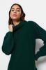 Women's Dress New Season Fashion Emerald Green Mini Knitwear Turtleneck Dress