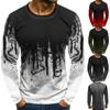 Printed Men's Pullover Long-sleeved Casual T-shirt Men