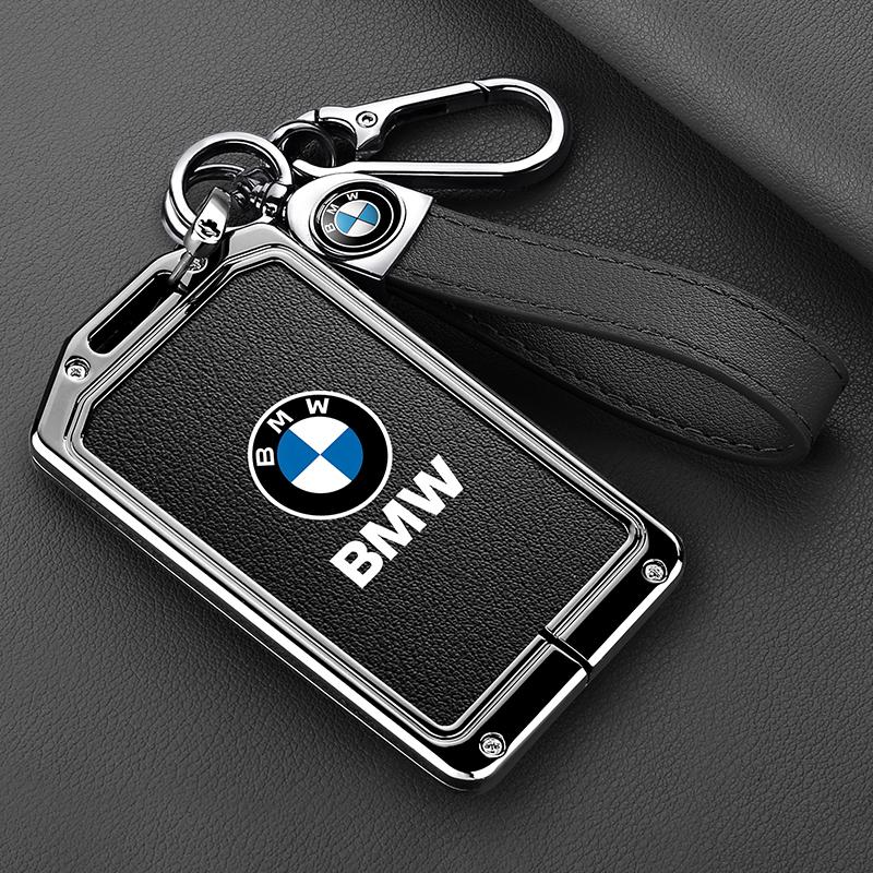MZIZ2 Vintage Leather Car Remote Card NFC Key Case Fob Cover For BMW 1 3 5 7 Series X1 X3 X5 X6 X7 535le Auto Keychain Accessories