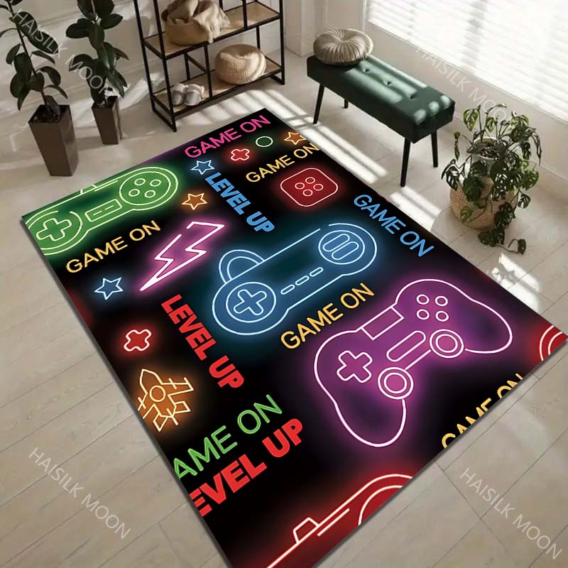 1PC Neon game controllers Carpet for Living Room Bedroom Sofa Home Decor Rus Non-slip Floor Mat Luxury Gift Multiple sizes